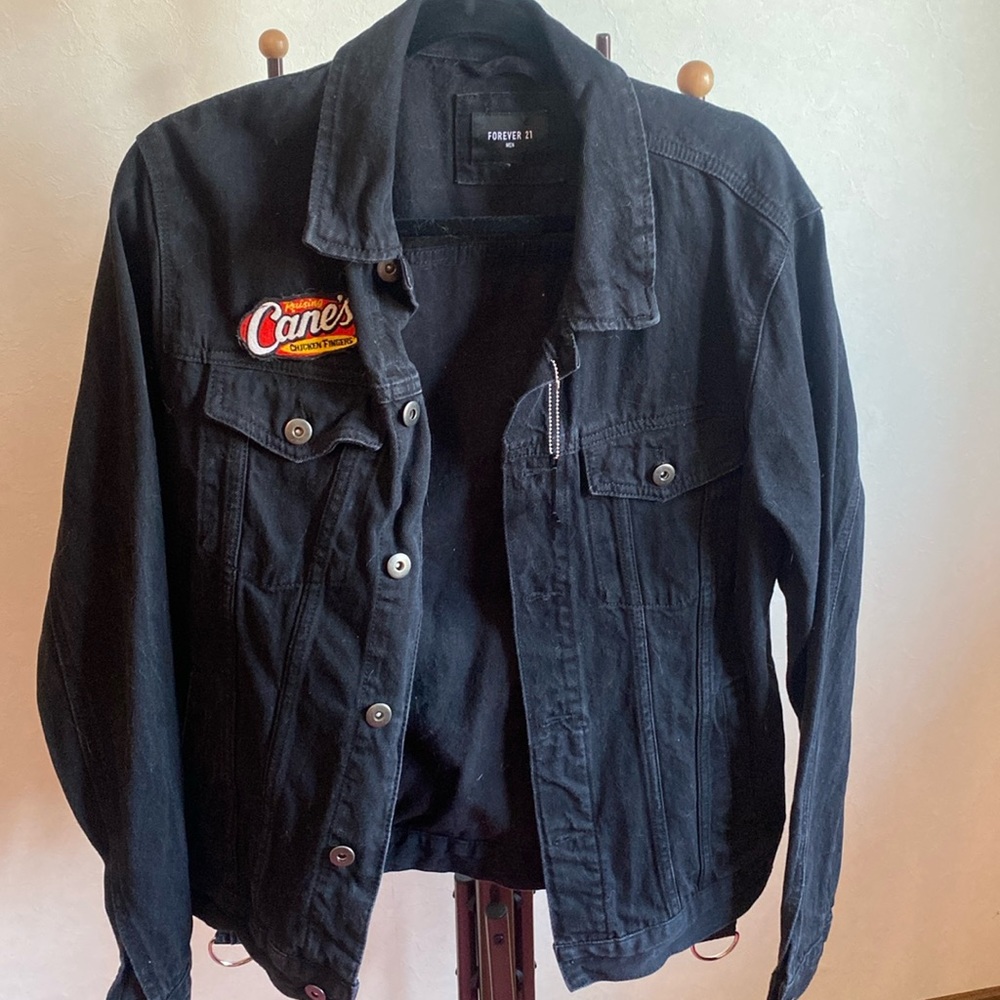 FOREVER 21 upcycle patched denim jacket
